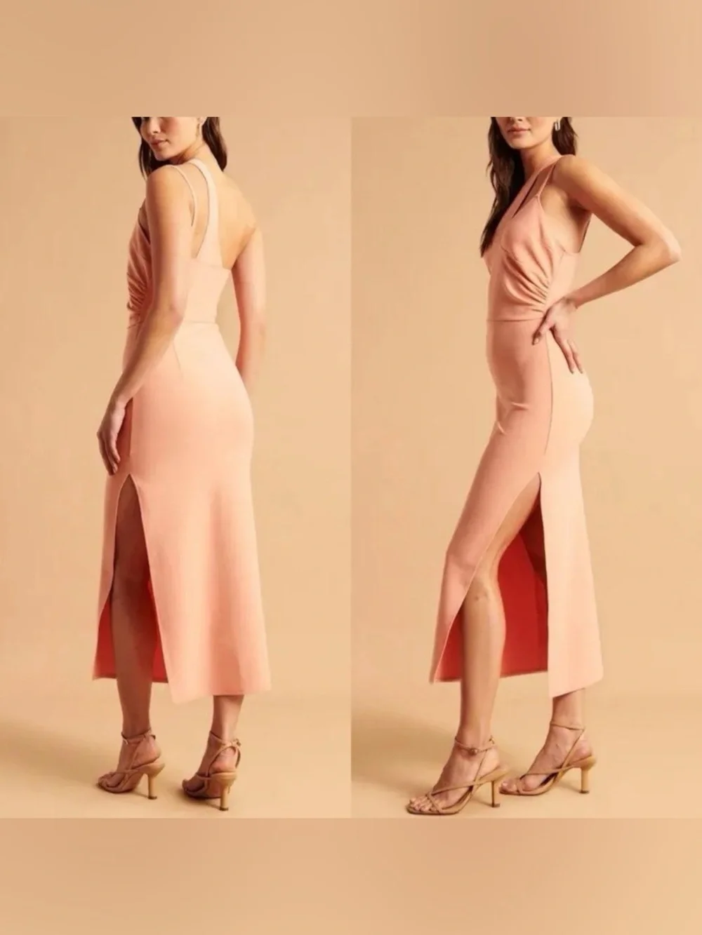 NWT Abercrombie and Fitch Asymmetrical Ruched Maxi Dress